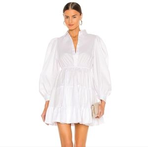 Bardot mini poplin dress